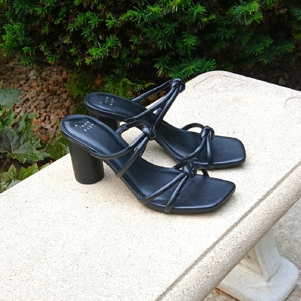 Women's Romy Knotted Heels - A New Day Black Elegant Strappy Heels Sz 9 NWOT